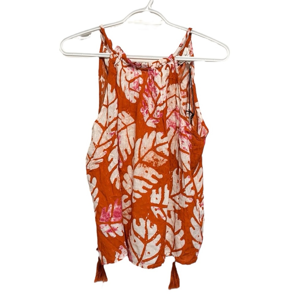 12. Nicole Miller NWT Tropical Leaves Boho Top